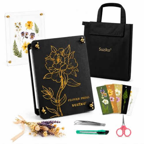 The Flower Press Kit for Adults Measures 11.8 x 8.7 6 Layers, Fast Making Pressed Plant Foliage Specimen, Wooden Flower Pressing Kit,Great Gifts for Valentine's Day