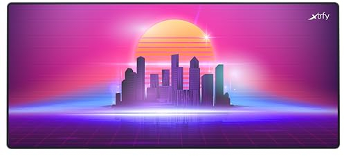 Xtrfy GP5, XL Gaming-Mauspad aus Stoff (920 x 400 x 3 mm), Glattes Speed-Pad für Präzision, Vernähte Kanten, Rutschfest, Maschinenwaschbar, Retrowave Edition