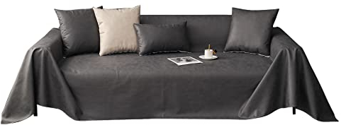 VanderHOME Sofa überzug Möbel Abdeckung für Verschütten Sofabezug Wasserabweisend Antirutsch Sofa Abdeckung Stretch Sofa Protector Sofaüberwurf Schutz vor Haustier Katze Hunde210*400cm-Grau