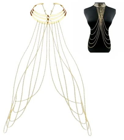 Couches Gland Corps Chaîne Chaîne De Corps Bijoux De Corps Plaqué Or Bohème Strass Chaîne De Poitrine Chaînes De Bikini Accessoires De Carrosserie Le Pour Les Femmes Pendant Les Fêtes