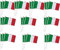 30 pezzi bandiere dell'Italia a manovella Italiane bandiera della stamina per la festa della festa nazionale, festa, parate, giochi di calcio, decorazioni per bar 21.5x14 Cm