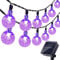 Solar Garden Lights Outdoor, 36ft 60 LED Solar String Lights Waterproof, Solar Powered Crystal Ball Indoor/Outdoor Fairy Lights Decorative for Garden, Patio, Yard, Festival, Parties (Purple)