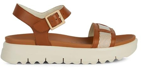 Geox Sandalo da donna D Xand 2.1s C Slide, Ochre White, 39 EU