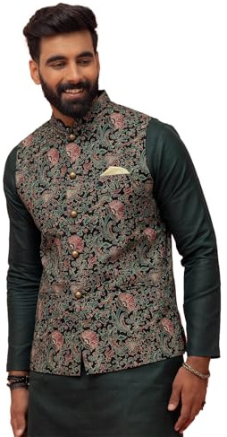 KISAH Mens Nehru Jacket - Stylish Modi Jacket - Traditional Indian Ethnic Wear for Men - Ideal for Weddings & Celebrations