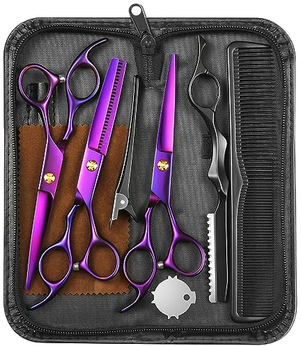 Wenshall Friseurschere für Professionelle Salons Haarschneideschere - Prämie Schere Haare Schneiden mit Extra Scharfen und Präzisen Schnitten Haarschere für Männer, Frauen und Erwachsene(6,5, Lila)