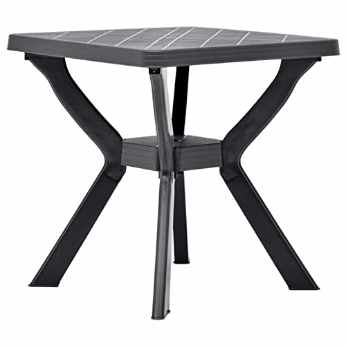 Chaduof Mesa de jardín, Mesa Jardin Exterior, Mesa Terraza, Mesa Exterior, Mesas Terraza Y Jardín, Mesa Auxiliar Jardin, bistró de plástico Gris Antracita 70x70x72 cm
