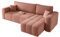 GREKPOL Sofa mit Schlaffunktion 145x248 - Rosa Ecksofa mit Schlaffunktion und Bettkasten - Sofa 3 Sitzer - Schlafsofa - Couch - Schlafsofa mit Bettkasten