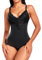 PASUDA Body Moldeador Mujer Faja Reductora Body Shapewear de Control de Abdomen Escote V Bodysuit Moldeador Reductor Colombianas Posparto Invisible Shapewear (Negro, M)