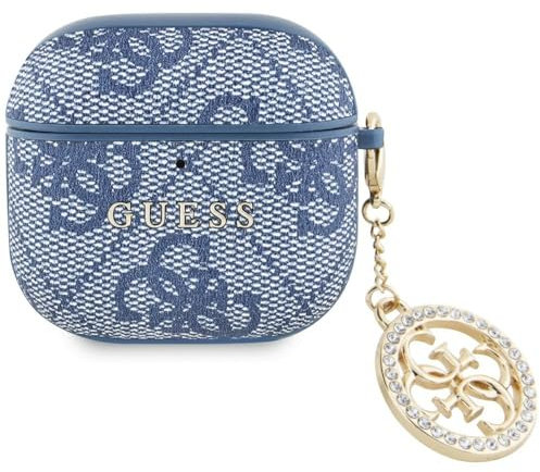CG Mobile Guess 4G Strass Charm Fall für AirPods 4 (Blau)