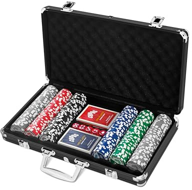 Copag Poker Set 300 chips and 2 decks 100% Plastic Casino Quality, New Pink