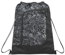 Satch Sportbeutel Street Ink - Grau | Turnbeutel für Mädchen und Jungen mit Reißverschlussfach, 12 L Volumen und zur Fixierung am satch Rucksack geeignet