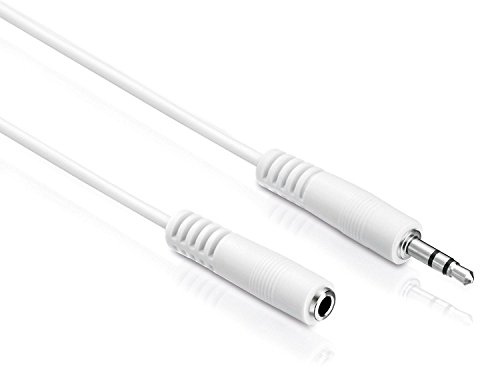 PerfectHD 5m Klinkenkabel Verlängerung 3,5mm | AUX Kabel | Audio Stereo Klinkenkabel | 3,5mm Stecker auf 3,5mm Buchse | Verlängerungskabel für Kopfhörer Smartphones Tablet Handy PC KFZ HiFi | Weiß