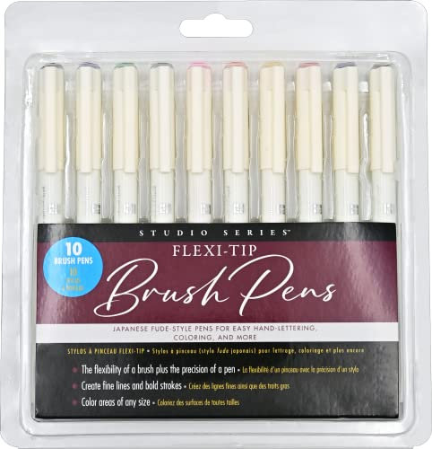 Peter Pauper Press Flexi-Tip Brush Pens (set of 10 colors)