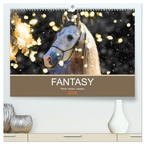 FANTASY Pferde Horses Caballos (hochwertiger Premium Wandkalender 2026 DIN A2 quer), Kunstdruck in Hochglanz: Freuen Sie sich auf ein Jahr voller ... und wunderbarer Pferde (CALVENDO Tiere)