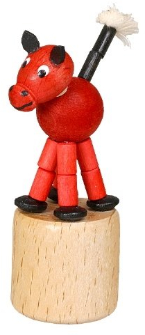 Wackeltier Wackelfigur Drücktier Seiffen Pferd Höhe 7,5cm Erzgebirge NEU
