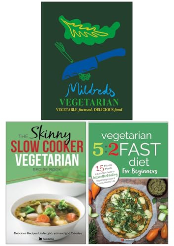 Mildreds the vegetarian cookbook [hardcover], vegetarian 5 2 fast diet and slow cooker vegetarian recipe book 3 books collection set
