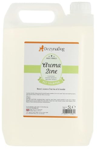 DezynaDog Magic Formula Aromazone Therapeutic Dog Shampoo - Soothing & Gentle Shampoo for Dogs - Dog Shampoo Sensitive Skin - Dog Shampoo for Dry Itchy Skin - Natural Tea Tree & Lavender, 5 Litre
