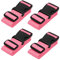 Gepäckgurte für Koffer (Rosa, 4 Stück), Premium-Nylon-Gürtel für Gepäcksicherheit, strapazierfähig mit verstellbarer Länge (116,8 cm - 198,1 cm) für Koffer, Aktentasche, Rucksack und Reisetasche