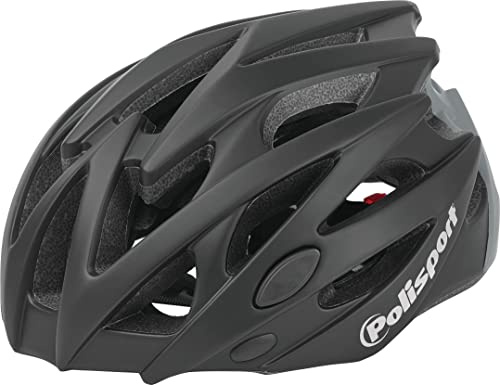 POLISPORT 8739100026 - Twig Fahrradhelm für Damen und Herren Verstellbare Größe L (58-61cm) mit abnehmbarem Visier und CE-Zertifizierung in Farbe Schwarz/Grau