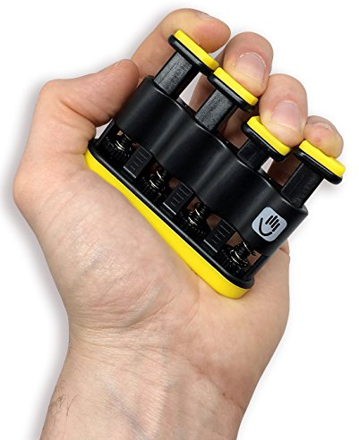 DER FINGER BLITZER - einstellbarer Fingerkrafttrainer - das ultimative Reha- und Therapiegerät mit geringerem Widerstand, Übungshilfe und Aufwärmwerkzeug für Gitarre, Klavier, und Grifftrainer