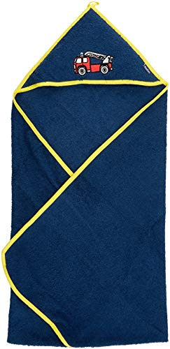 Playshoes Unisex Kinder Frottee-Kapuzentuch Feuerwehr, Feuerwehr, 100x100cm EU