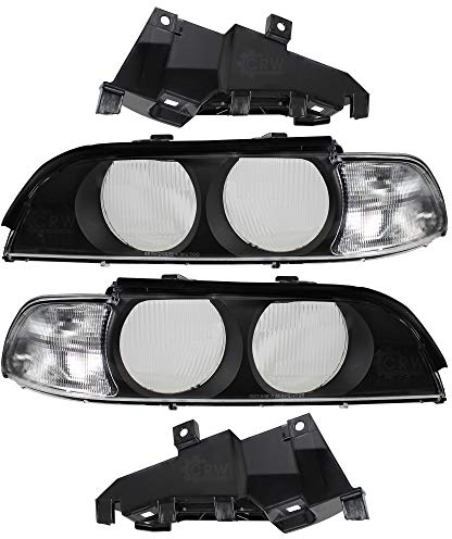 Scheinwerferglas Streuscheibe Set E39 Bj. 95-00 inkl. Blinker weiß Halogen