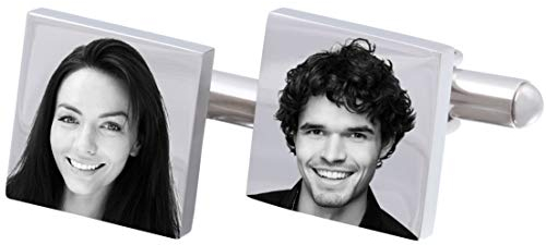 Juwelier Schönschmied - Manschettenknöpfe Fotogravur inklusive Bild Gravur Bilgravur aus Edelstahl mit Amazon Konfigurator gestalten – ACM15bi-1