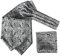CANGRON Männer Grau Silber Paisley Ascot Krawatte Krawatte & Einstecktuch Set DLJP2HU