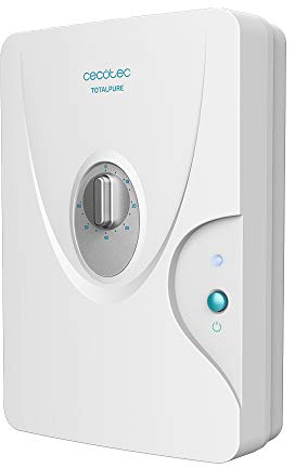 Cecotec Generador de Ozono Doméstico TotalPure 3000 Ozone. 8 W Potencia, Expulsión 600 MG/h, Temporizador hasta 60 min, Incluye 2 Piedras Purificadoras, Luz de Encendido, 25m2
