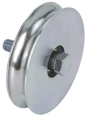 4392216 Torrad zur Befestigung von Tor, rund, 400 Kombi, aus verzinktem Stahl. Mit Bolzen und Lager. Verzinkt + Kugellager, 16 mm, 100 mm.