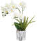 Olrla Weiß Künstliche Orchideenpflanze im Marmortopf, Pu Real Touch Fake Phalaenopsis Bonsai für Hochzeit Esstisch Herzstück Home Decor (Weiß 3)