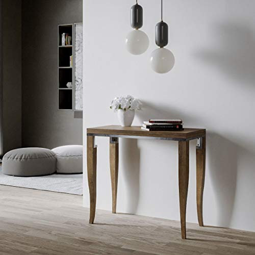 Console extensible en noyer, cadre gris
