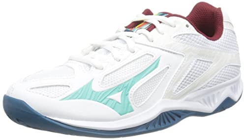 Mizuno Lightning Star Z6 JR Volleyball-Schuh, Wht/Turquoise/MBlue, 32.5 EU