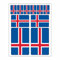 Generisch 10 Stück Flaggen Aufkleber Island Set | Sticker Iceland Autoaufkleber