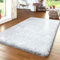 TT Home Langflor Teppich Wohnzimmer Shaggy Hochflor Pastell Modernes Einfarbig Soft Garn, Farbe: Weiß, Größe:80x300 cm