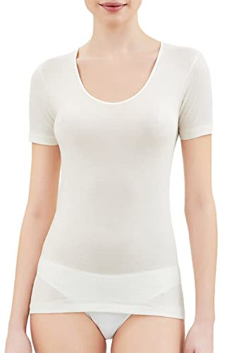 Maglia (3 Pezzi) Intima 100% Cotone Estiva Mezza Manica Raso (m, Bianco)