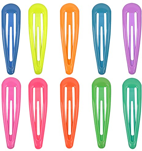 10 Stück Haarklammern Mädchen Bunt, 5 CM Haarspangen Mädchen Kinder Haarspange Snap Bunte Hair Clips Metall Snap Haarclips No Slip, 10 Farben Kinder Haarklammern mit Box für Damen Mädchen