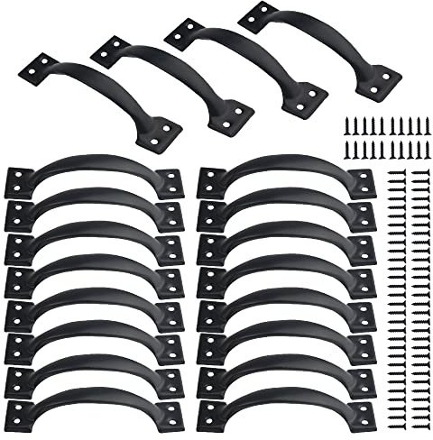 XINMEIWEN 20 Stück schwarze Metallgriffe für Scheunentürgriffe, Schrankgriffe, Möbel, Kleiderschrank, Griff für Küche, Schrank, Möbel, Schubladen, Schrank, Hardware (138 mm)