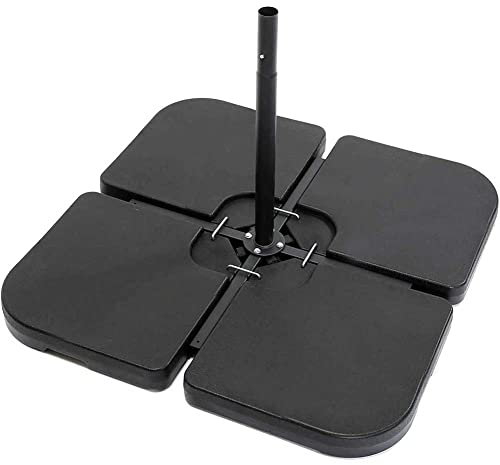 BAKAJI Set 4 Supporto Pesi Ombrellone Riempibile Palo da Giardino in Plastica Resistente Intemperie per Esterno da Riempire con Sabbia o Acqua Base Adatti per Ombrelloni con Base a Croce