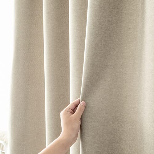 YEVDA Top Leinen Stoff Duschvorhang 240x200cm Wasserdicht Anti-Schimmel für Badezimmer hell Coffee 180x200cm