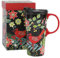 DUSVALLY Ceramic Mug Coffee Mug with Lid and Handle Porcelain Cup with Box 17oz.Red Bird