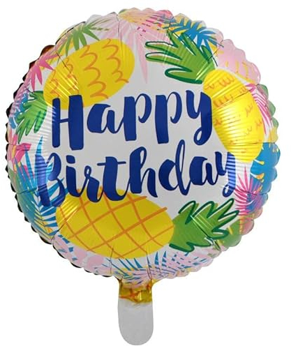 Zebra Balloons Folienballon, Ananas, rund, 45 cm