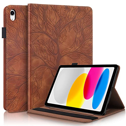 Succtopy Funda para iPad 11ª Generación 2025 11 (A16) / iPad 10ª Generación 2022 10.9 Ultra Slim PU Protectora Tableta Cover con Función de Soporte Carcasa con Soporte Pencil Marrón