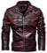 Naxxramas Giacca in Pelle da Uomo Giacca Tuta da Moto Giacca per il Tempo Libero all'aperto Giubbotto Classico Moda Giacca (Rosso,L)