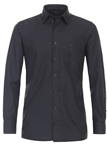 Casamoda Comfort Fit Hemd Langarm New Kent Kragen Struktur anthrazit Größe 52