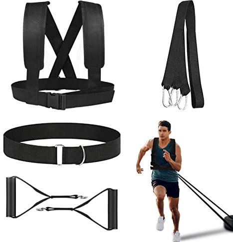 OYINDIZ Fitnessbänder-Set, 5 PSC, Workout-Ausrüstung, Doppel-Ausdauer-Gewicht, Schlitten-Geschirr-Kits