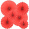 Yosawa 6Pcs Paper Fan Flowers Hanging Paper Fans Decoration for Birthday Wedding Christmas Graduation Theme Party （Red）