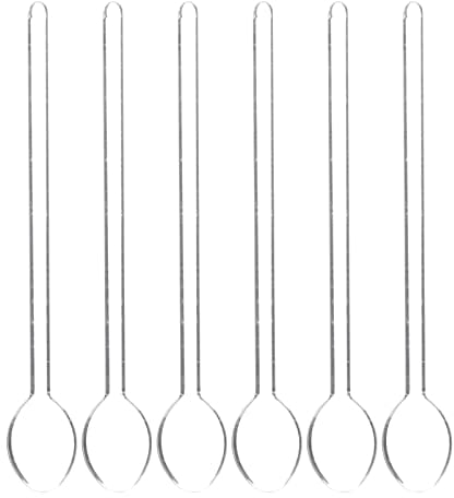 Luxshiny 6pcs Long Handle Spoons High-Temperature Resistant Dessert Coffee Mixing Scoop for Home Cafes Restaurants Smooth Surface Safe and Healthy to Use