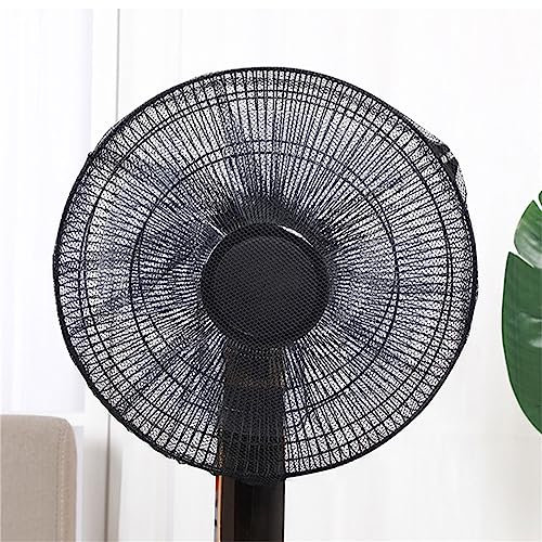 Treer 2 Piezas Cubierta de Protección del Ventilador, Fundas Antipolvo Ventilador Eléctrico Cubiertas de Malla de Ventilador para Protección Seguridad Infantil Niños Protector de Dedos (40-50cm,Negro)