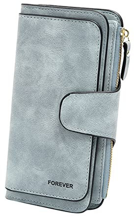 Momolaa Geldbörse Damen Groß im Langformat, RFID Schutz Portemonnaie Lang Portmonee Leder Große Kapazität Brieftasche mit Kartenfächer und Kleingeldfach Damenportemonnaie Damengeldbeutel Damenbörse